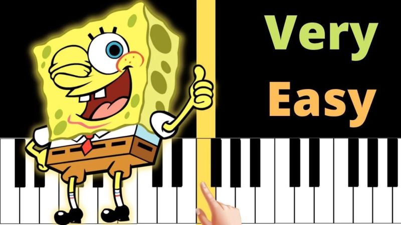 Spongebob Squarepants Theme Piano Tutorial - Abstract Illustration Collection - 8K Quality