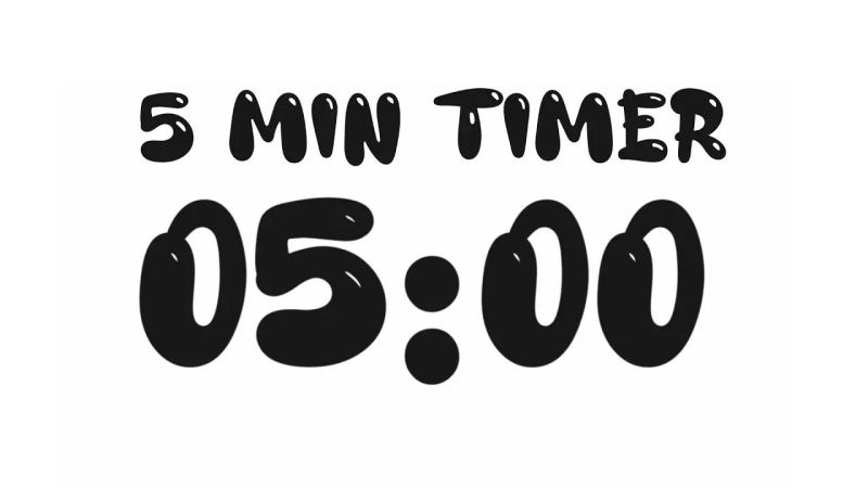 5 Minute Digital Countdown Timer With Ticking Sound And The Progressive - 4K Colorful Patterns for Desktop