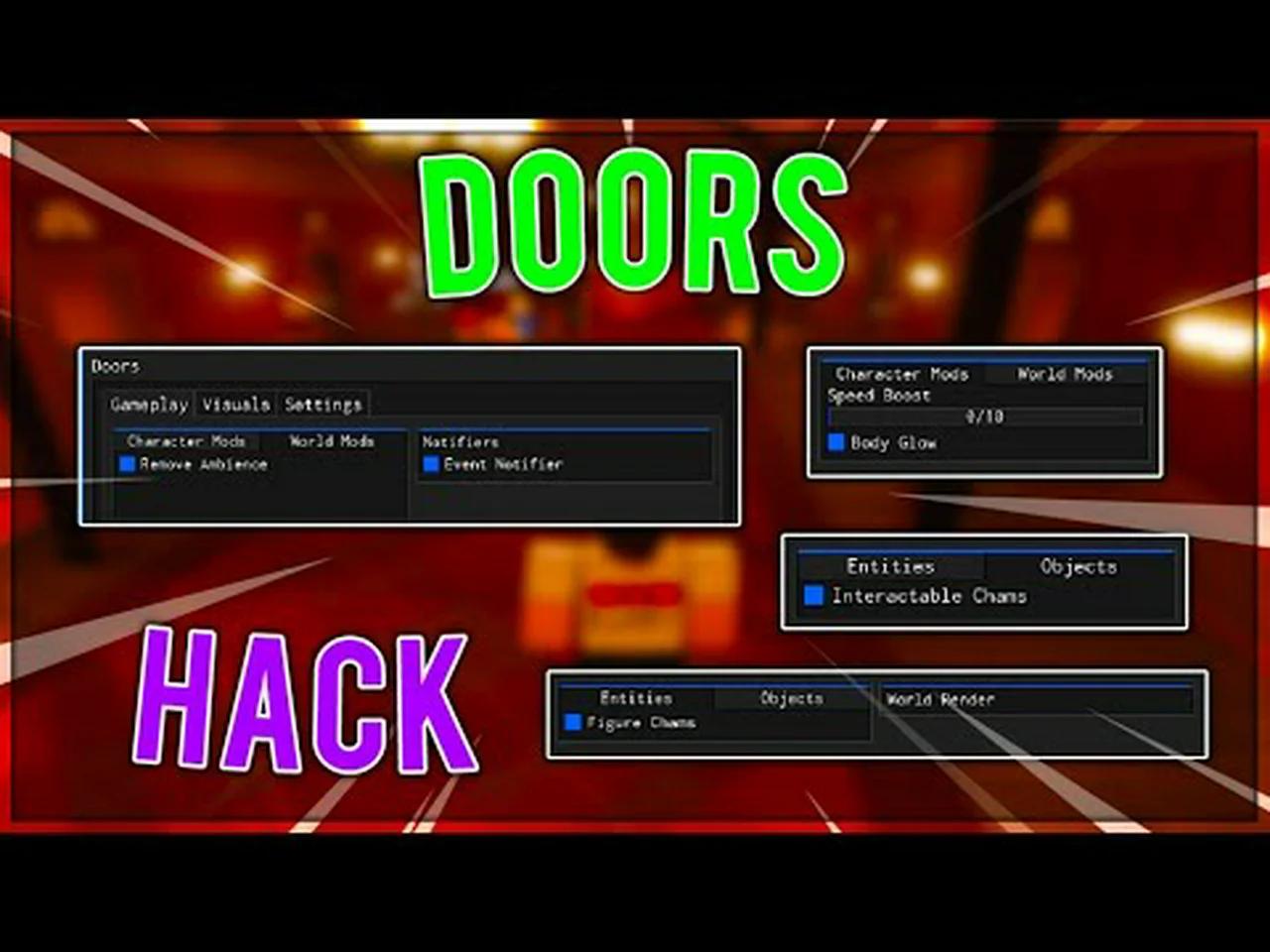 Roblox DOORS Script HACK Event Notifier Speed BOOST Glow MORE YZAFSbE TEs