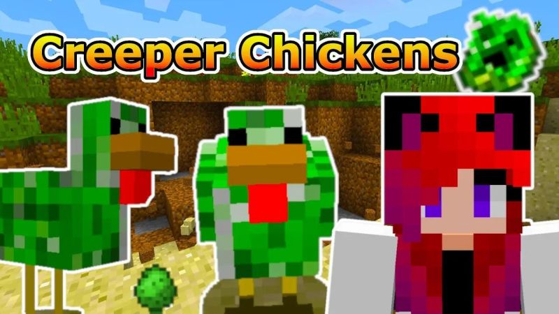 Creeper Chickens Mod Tutorial Guide Exploding Chickens Minecraft Java - HD Light Backgrounds for Desktop