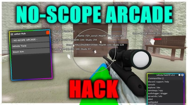 Roblox No Scope Arcade Hack Script Gui Silent Aim Kill All Esp - Geometric Illustrations - Modern Full HD Collection