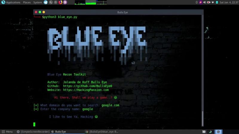 Blue Eye A Python Recon Toolkit Hackingpassion Com Root - Elegant Mobile Landscape Designs | Free Download
