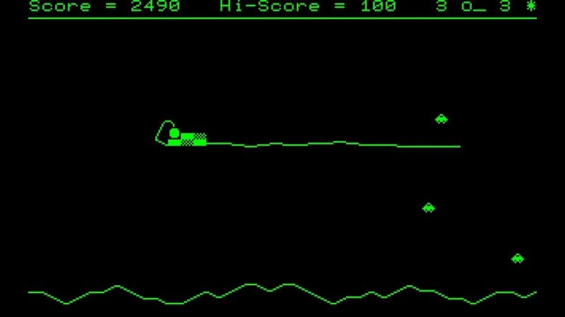 Sharp Mz 80c Game Super Defender 1983 - Stunning Mountain Texture - Retina