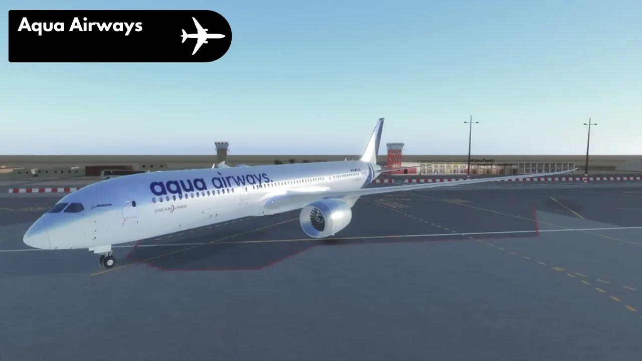 ROBLOX Aqua Airways Boeing 787 Dreamliner Economy Class Airline NBeoR6 Wz9g