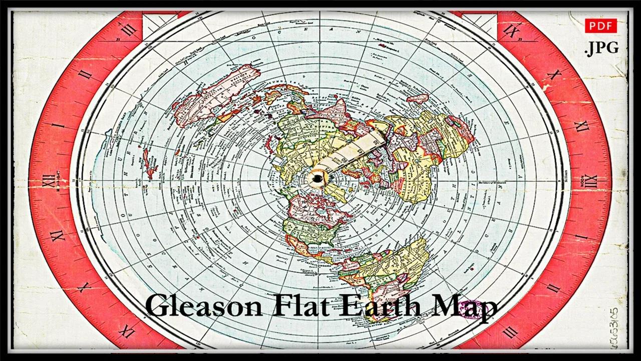 Carte De GLEASON Alexander Gleason Flat Earth Map Model Original