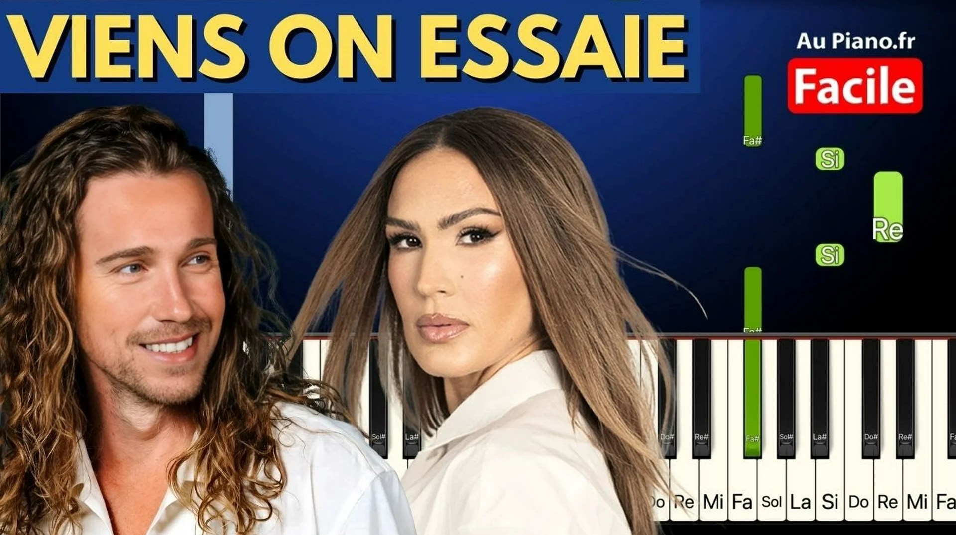 Vitaa ft Julien Doré – Viens on essaie | Piano Tutorial FACILE + Karaoké avec Paroles