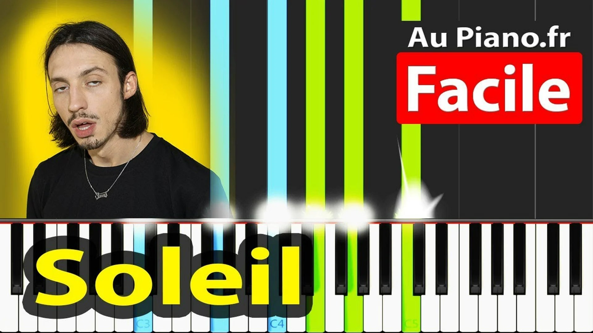 Roméo Elvis – Soleil – Piano Tuto Facile Karaoké Synthesia