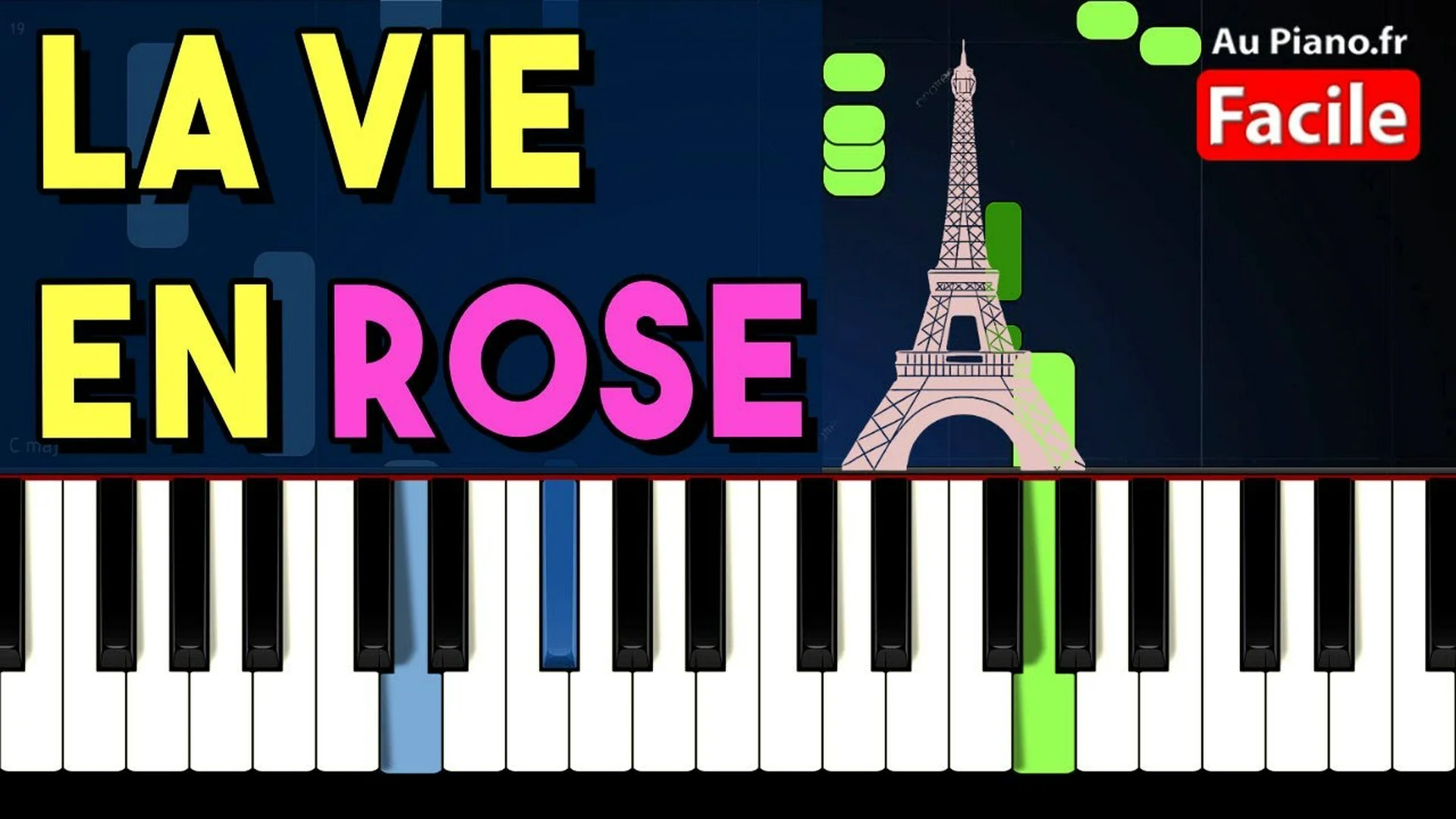 Edith Piaf – La vie en rose – Piano Tutorial FACILE