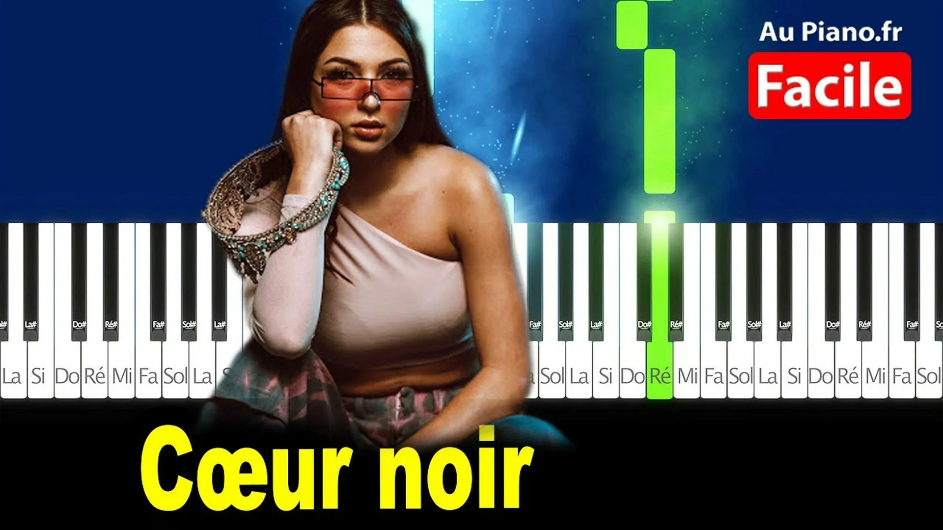 Eva Cœur noir • Piano Cover Karaoke Parole (AuPiano.Fr)