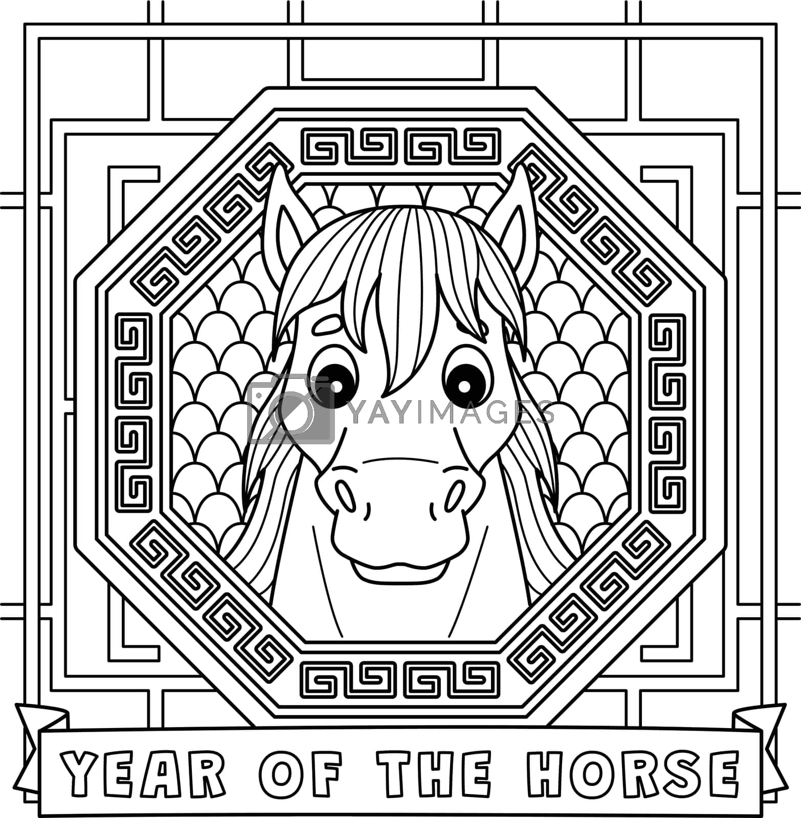 Year Of The Horse Face 2026 Coloring Page For Kids By Abbydesign 13a5bad0 