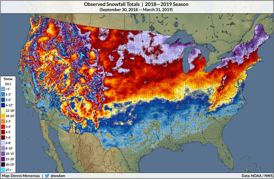 Snow Forecast Map Of Us 2018 2019.