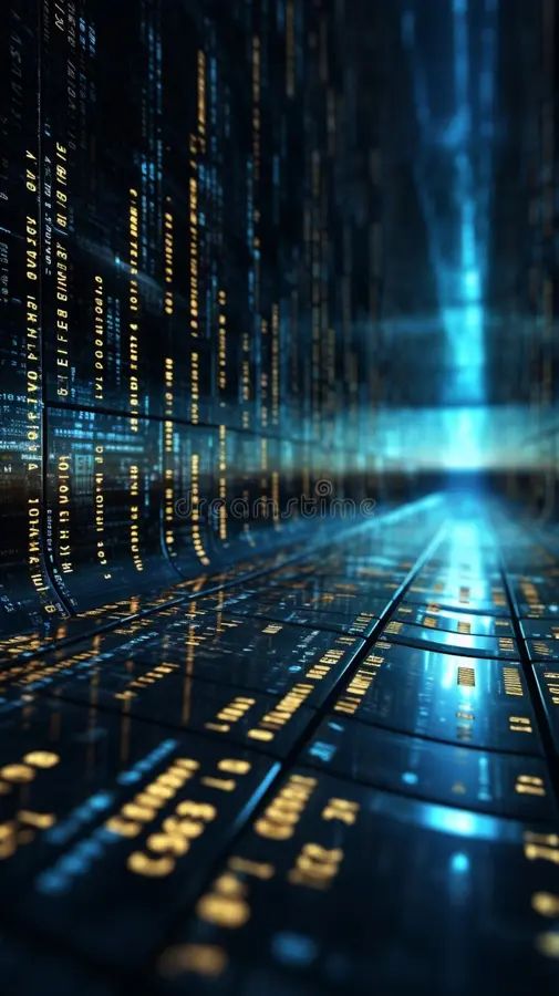 Abstract Binary Code 3d Rendering Creating A Dynamic Digital Server - Premium Landscape Texture Gallery - Desktop