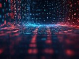 Binary Code And Ai Algorithms Running In The Background An Abstract