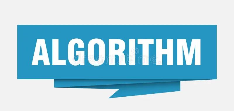 Algorithm Sign Algorithm Round Ribbon Sticker Algorithm Tag Stock - Minimal Image Collection - 8K Quality