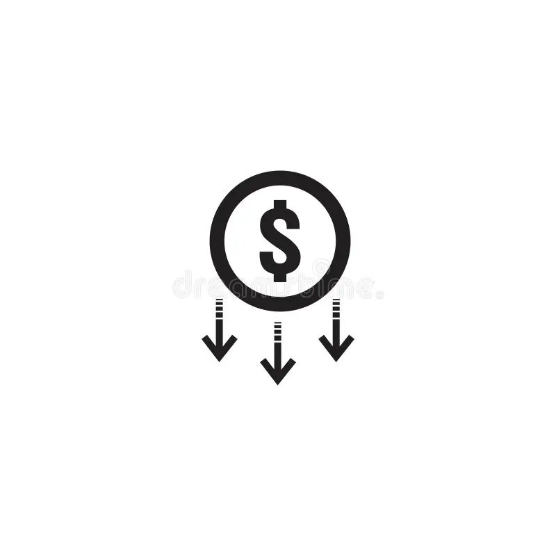 Dollar Decrease Icon Money Rising Drop Fall Down Symbol Business - Download Gorgeous Nature Texture | Full HD