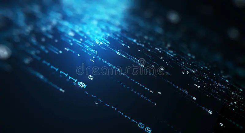 Binary Code Background Blue Bytes Of Binary Code Flying Over The - Premium Gradient Background Gallery - Mobile