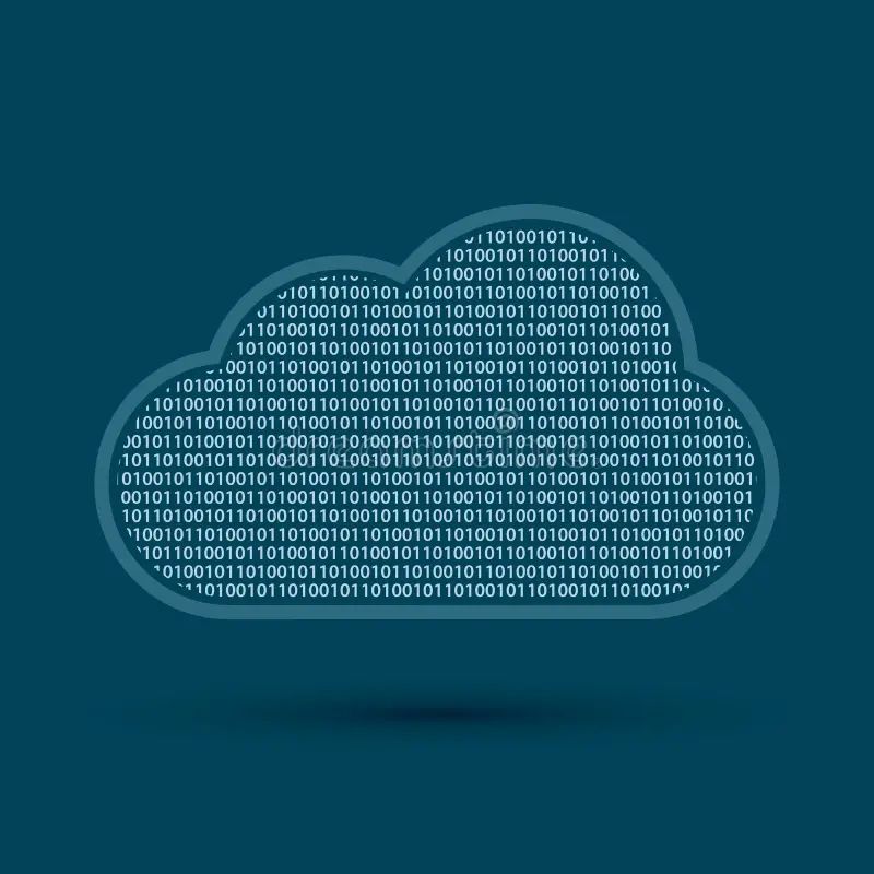 Cloud With Binary Code Showing Cloud Computing And Digital Technology - Professional HD Light Images | Free Download