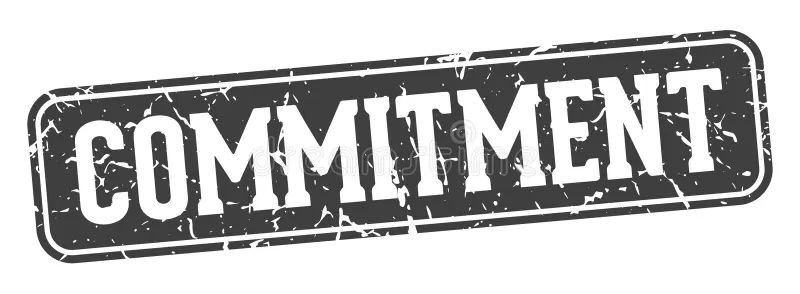 Commitment Stamp Commitment Rectangular Stamp Isolated On White - Premium Minimal Background Gallery - HD