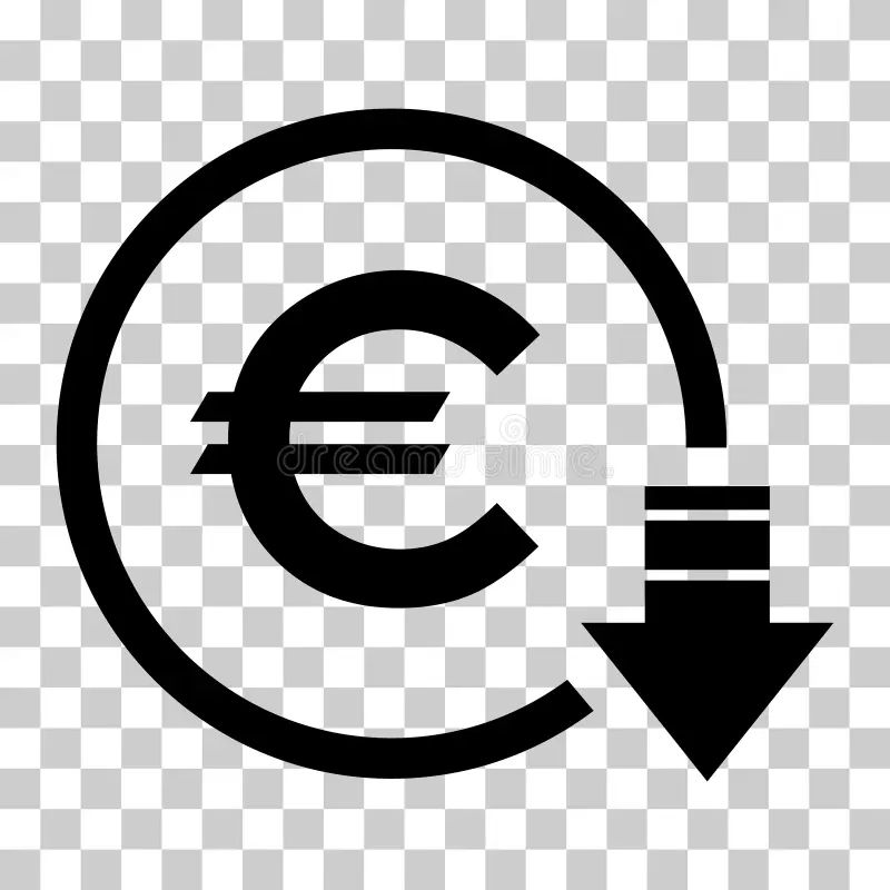 Cost Reduction Decrease Euro Icon Symbol Image Vector Image - Beautiful Retina Geometric Textures | Free Download