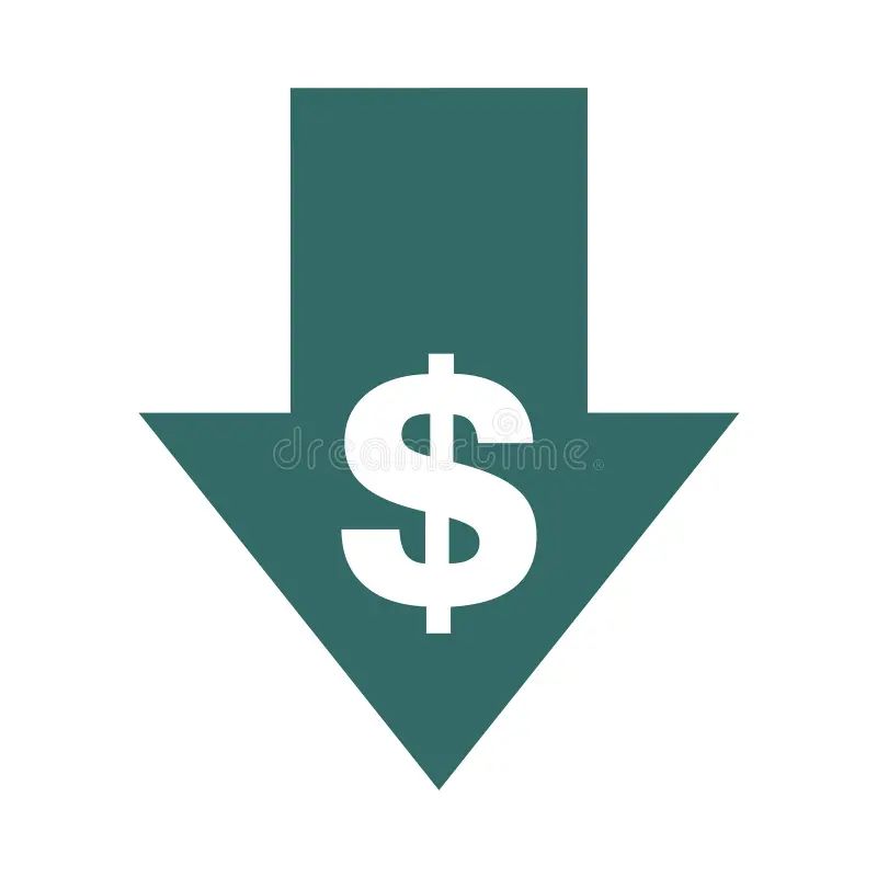 Cost Reduction Decrease Rupee Icon Vector Symbol Isolated On - Best Minimal Arts in Mobile