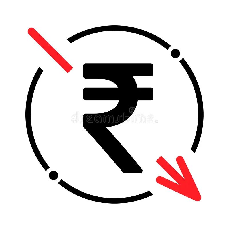 Rupee Reduction Symbol Cost Decrease Icon Reduce Debt Business Sign - Download Incredible Gradient Image | Desktop