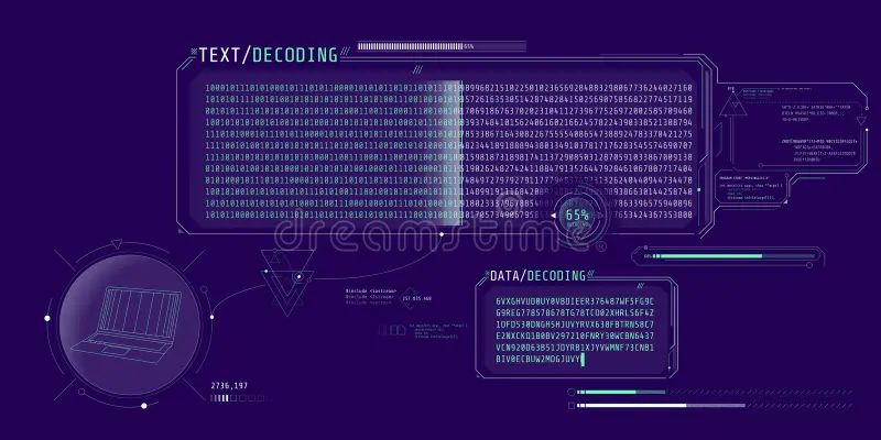 Decoding On Computer Screen Concept Stock Illustration Illustration - Best Colorful Patterns in High Resolution