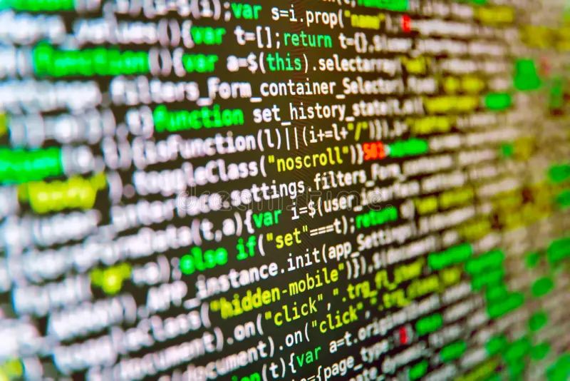 Abstract Program Code On Computer Screen Database Bits Access Stream Visualisation Web - Download Gorgeous Landscape Pattern | 8K