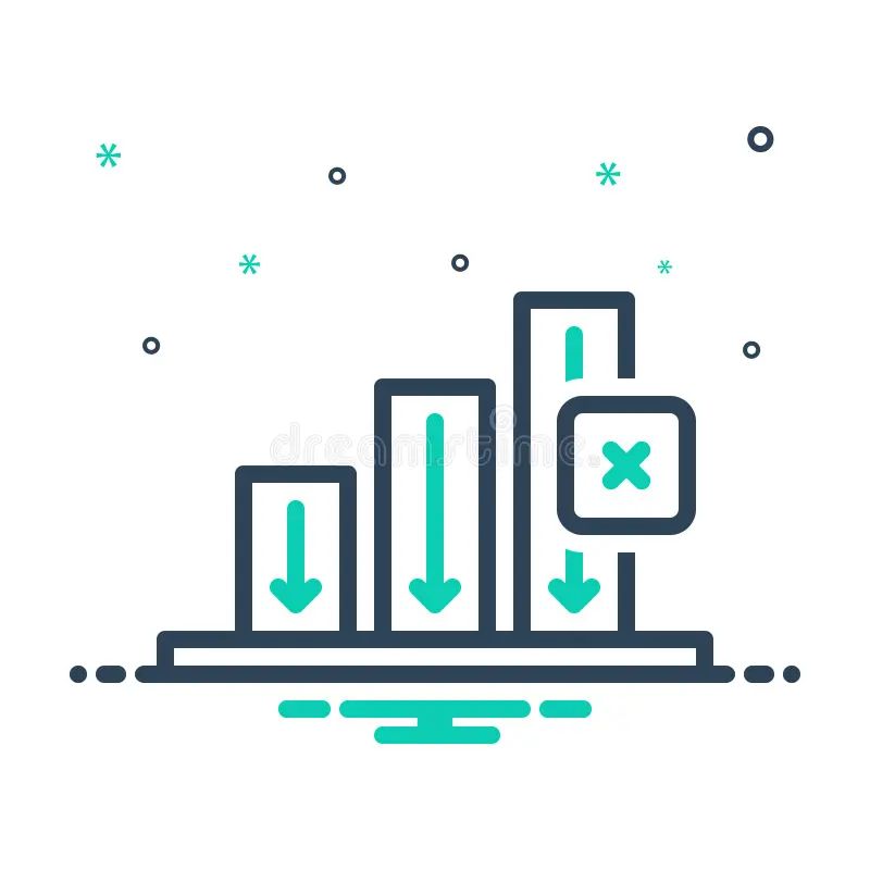 Decline Decrease Fall Off Reduce Shrink Tail Off Taper Off Icon - Modern Desktop Light Photos | Free Download