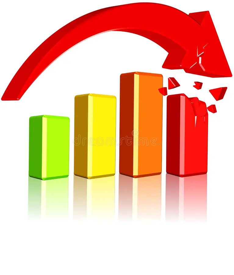 Business Chart Showing Decrease Stock Illustration Illustration Of - Download Ultra HD Sunset Design | Mobile