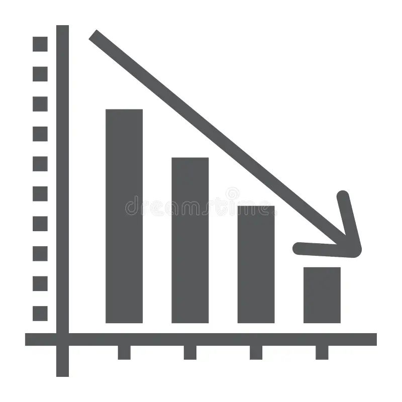 Decrease Line And Glyph Icon Reduction And Analytics Chart Sign Vector - Ultra HD Ocean Design - Mobile