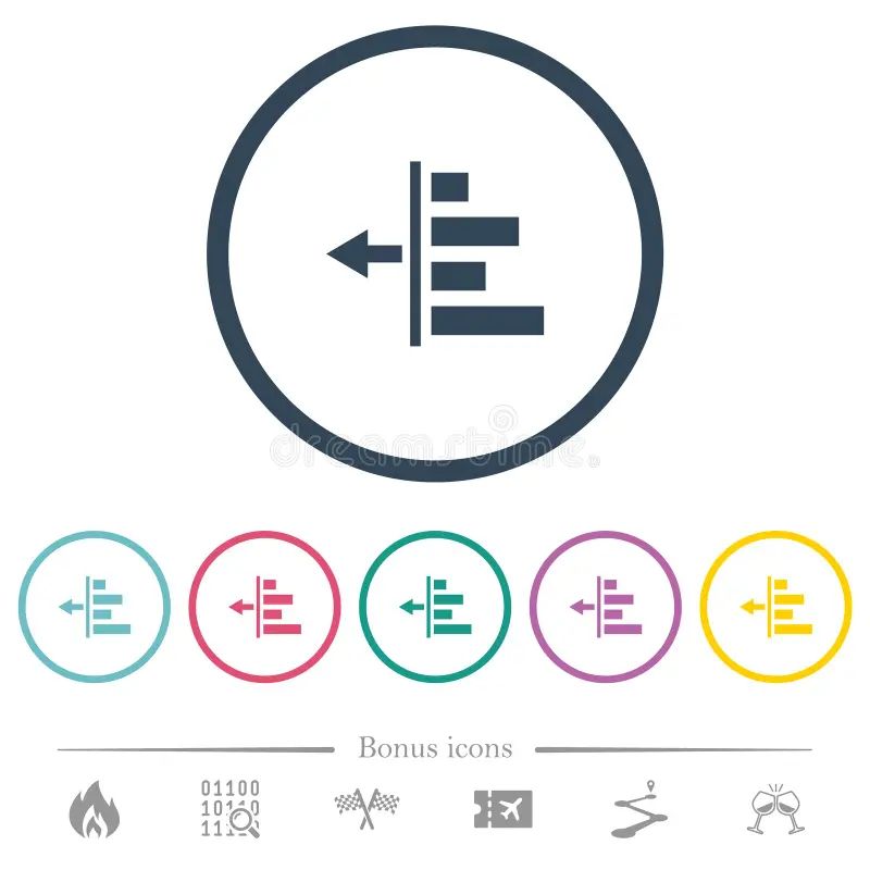 Decrease Left Indentation Of Content Round Flat Multi Colored Icons - Retina Space Patterns for Desktop