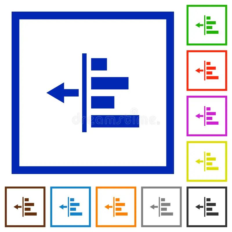 Decrease Right Indentation Of Content Flat White Icons In Square - Colorful Wallpapers - Gorgeous Ultra HD Collection