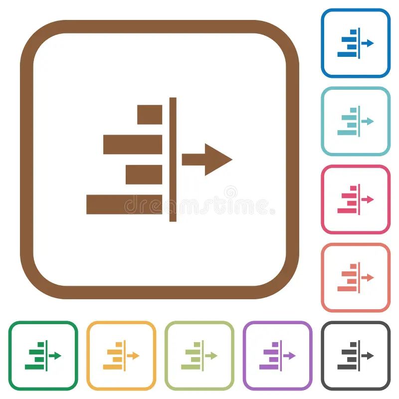 Decrease Right Indentation Of Content Flat White Icons In Square - 4K Colorful Patterns for Desktop