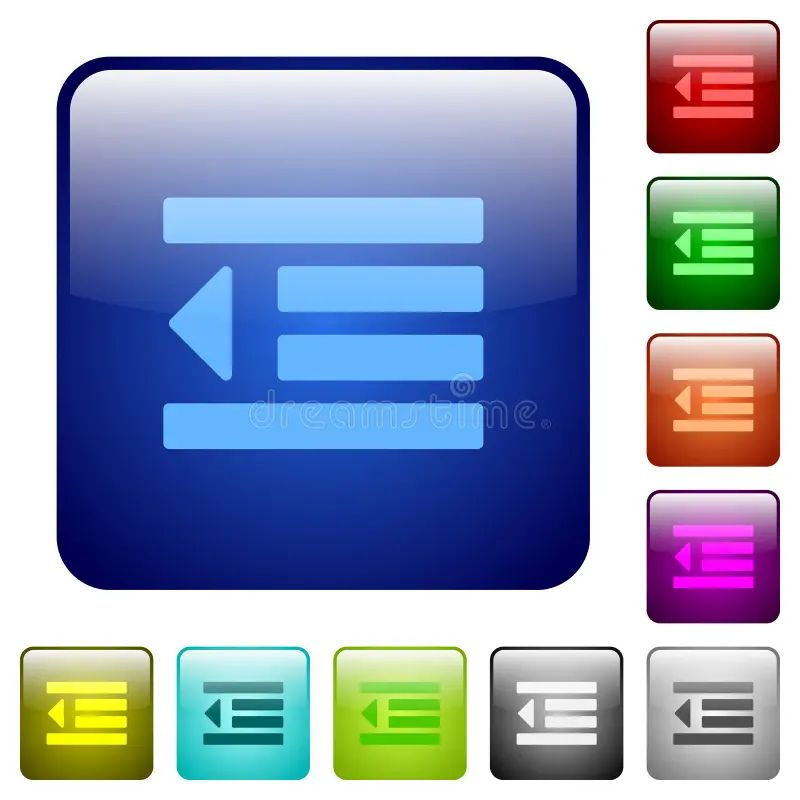 Decrease Text Indentation White Icons On Edged Square Buttons Stock - High Quality Mountain Wallpaper - Ultra HD