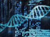 Dna Strand With Binary Coding Processing Scientific Data In Animation