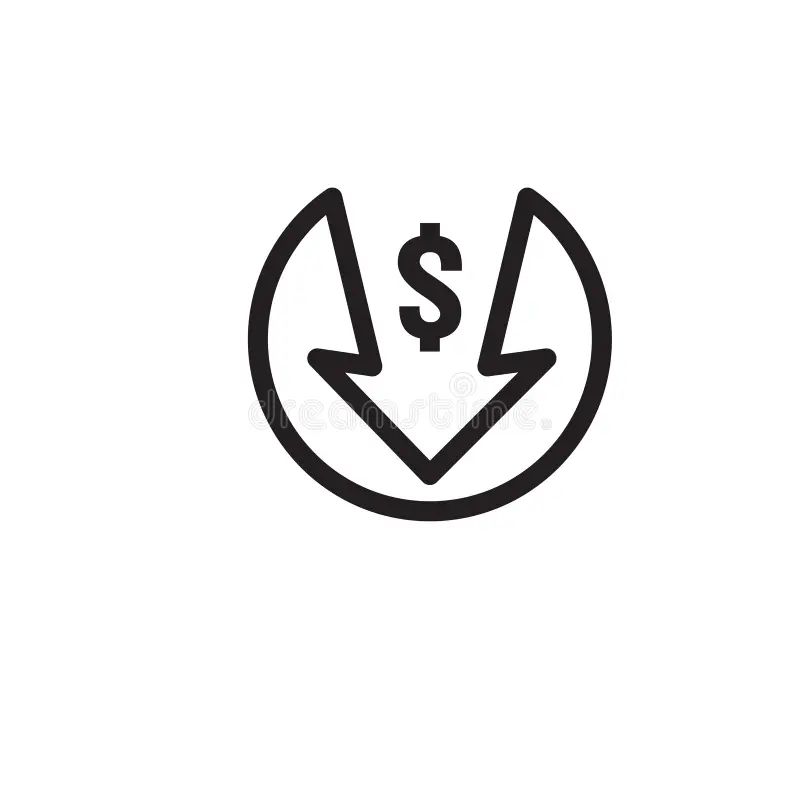 Dollar Arrow Decrease Icon Money Arrow Symbol Economy Stretching - Best Space Illustrations in Retina