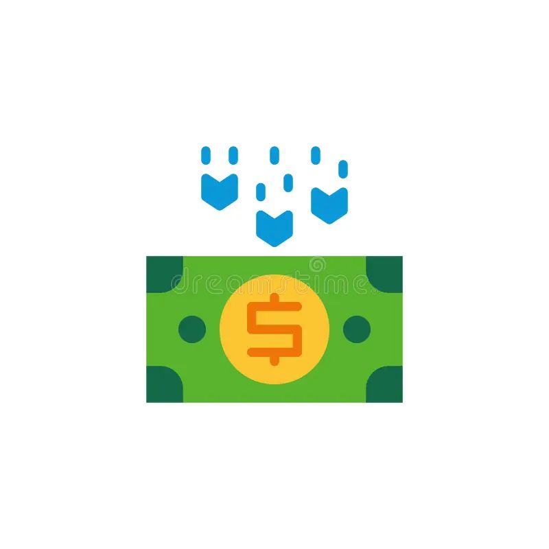 Dollar Decrease Icon In Flat Style Money Decrease Cartoon Vector Illustration 5529590 Vector - Ultra HD Space Designs for Desktop