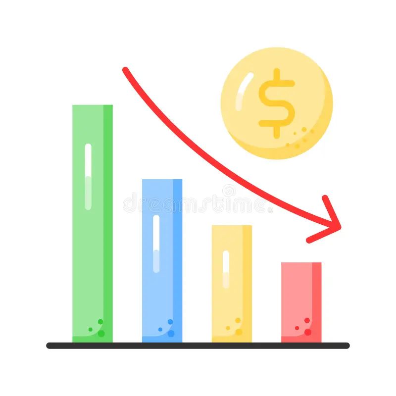 Business Data Business Loss Data Analytics Financial Decrease Loss Chart Illustration - 4K Dark Backgrounds for Desktop