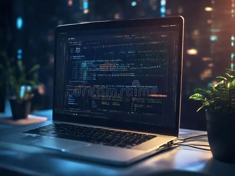 Computer Screen Displaying Application Coding Code Stock Illustration - Ocean Images - Professional High Resolution Collection