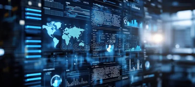 Global Data Visualization Interface Stock Illustration Illustration - Colorful Pattern Collection - Retina Quality