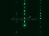 Green Matrix Style Binary Code Falling Numbers Digital Binary Code