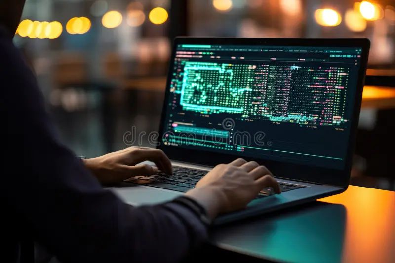 Computer Programmer Showing Software Engineer And Programming Stock - Premium City Photo Gallery - Desktop