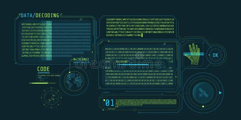 Premium Vector Hud Interface Design For Decoding Satellite Data - Sunset Patterns - Creative Ultra HD Collection