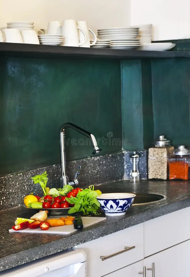 Kitchen setup stock photo. image of appealing, healthy