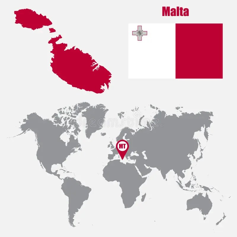Malta In World Map Where Is Malta Where Is Malta Located In The Malta Map World Map Flag Map Pointer Vector 85692426 