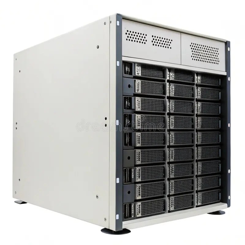 Network storage array on transparent background stock illustration