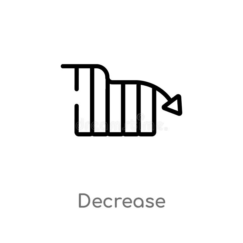 Outline Decrease Vector Icon Isolated Black Simple Line Element Illustration From E Commerce - Nature Design Collection - Mobile Quality