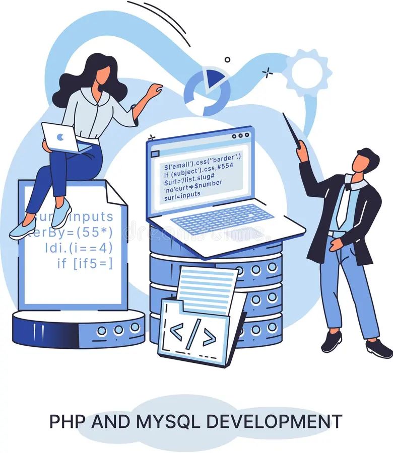 Mysql Concept Illustration Using Code For Developing Programs And App - Colorful Art Collection - Full HD Quality