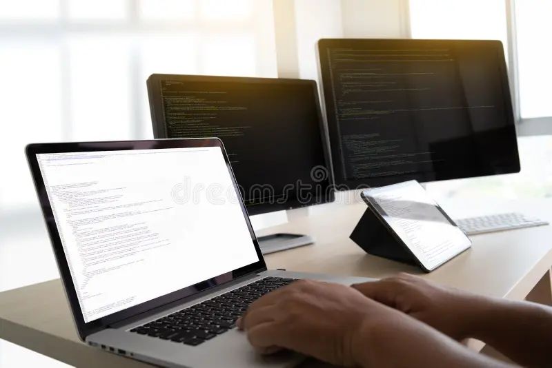 Programmer Working Developing Programming Technologies Web Design Online Technology Stock Photo - Premium Abstract Background Gallery - HD