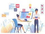 Programming And Web Design Flat Vector Illustration Stock Vector